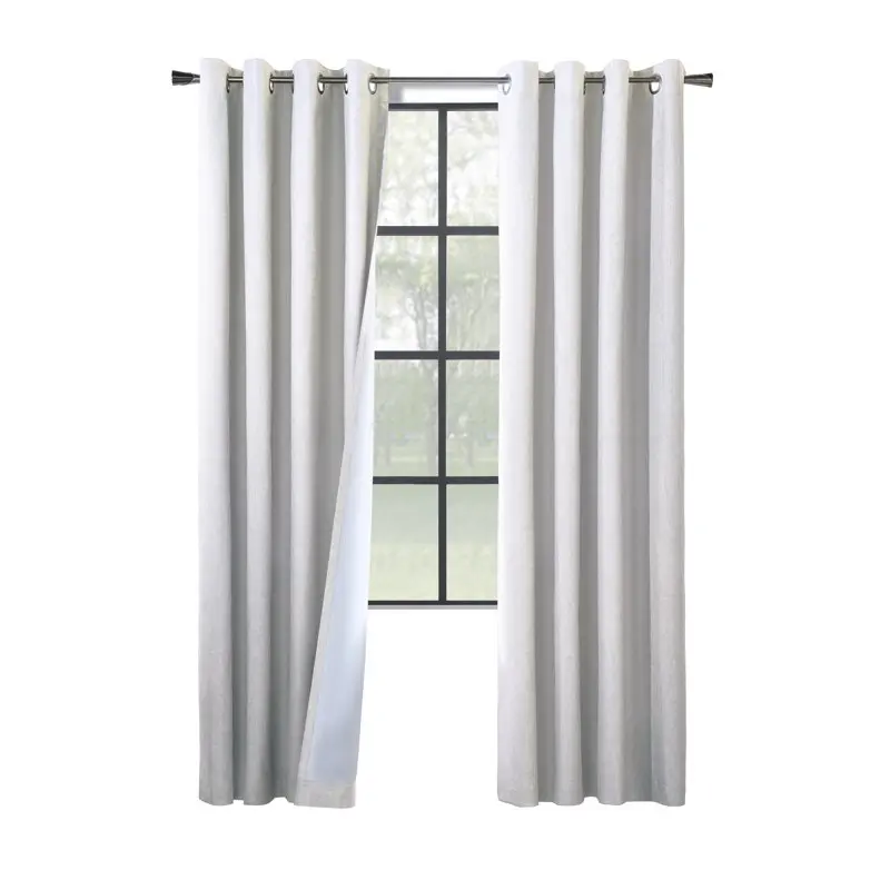

Luxurious Colorful White and SilverClear Total Blackout Curtain Panel Set of 2 - 52"x63" Each - Block Out Sunlight and Enjoy Nat