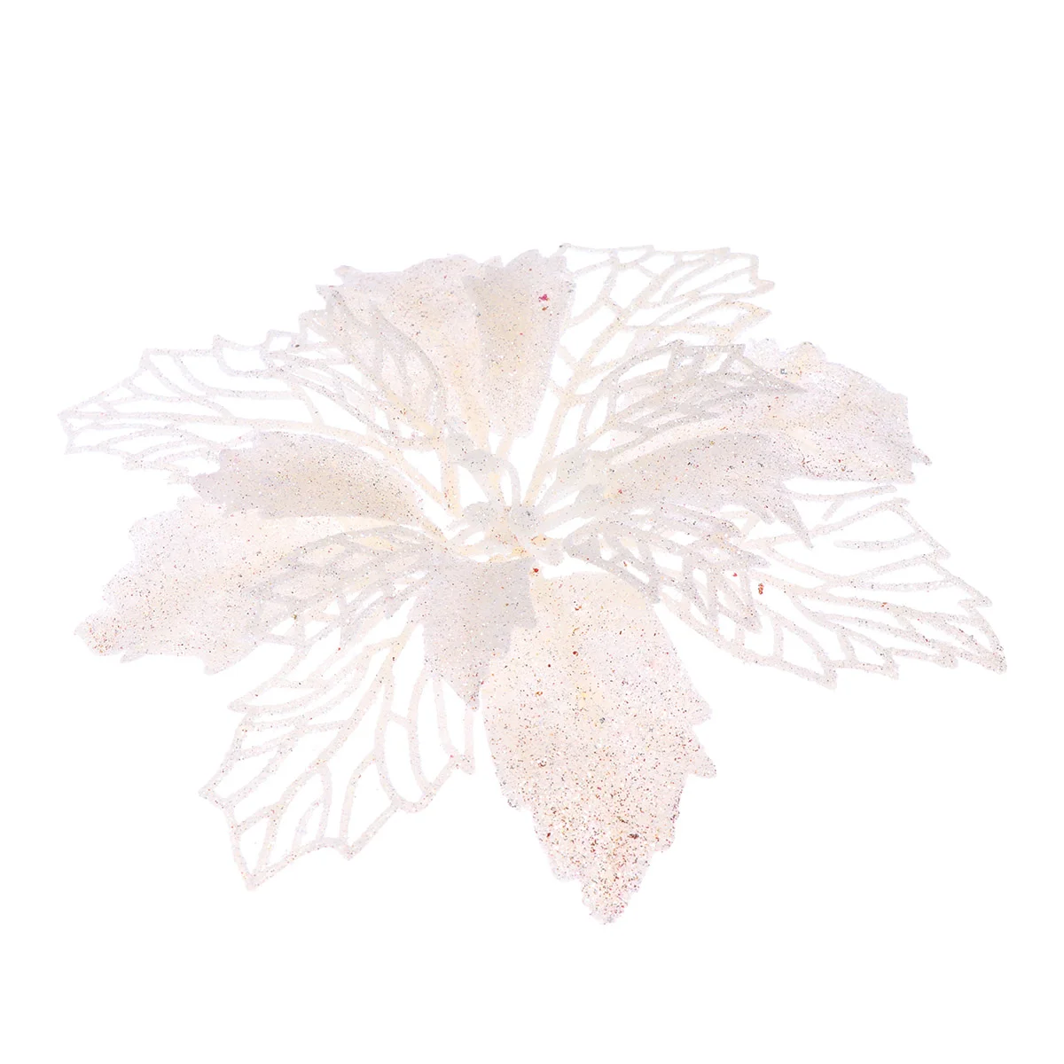 

12 Christmas Flower Ornament Glitter Hanging Flowers Christmas Poinsettia Flowers for DIY Wedding Christmas Party Festival