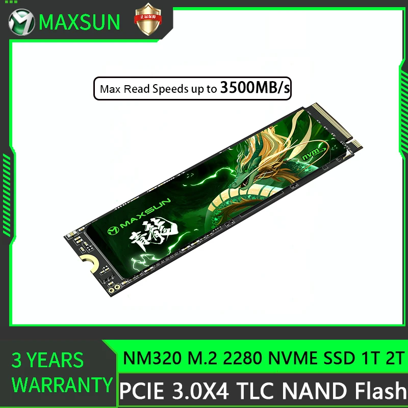 

MAXSUN SSD M.2 NVME 2TB 1TB Internal Solid State Drives 2280 PCIe3.0 x4 TLC NAND Flash DIY Gaming computer Desktop Storage