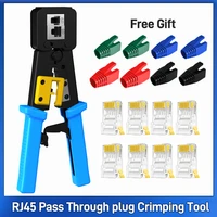 suosok rj45 crimper tool pass thru modular networking plug crimper cable cut stripping crimping multifunctional cable tool