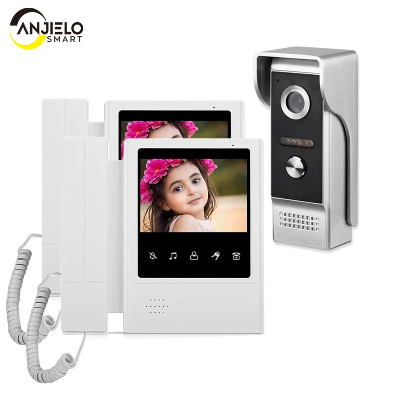 4.3 inch Wired Video Door Phone System Visual Intercom Doorbell with IR Night Vison 700TVL Outdoor Camera for Home Surveillance