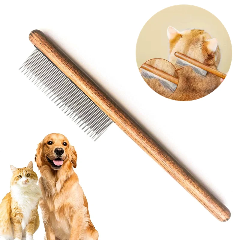 

New Pets Fur Knot Cutter Dog Grooming Shedding Tools Pet Cat Hair Removal Comb Brush Wood Combs For Pet Cleaning To Flea Combs
