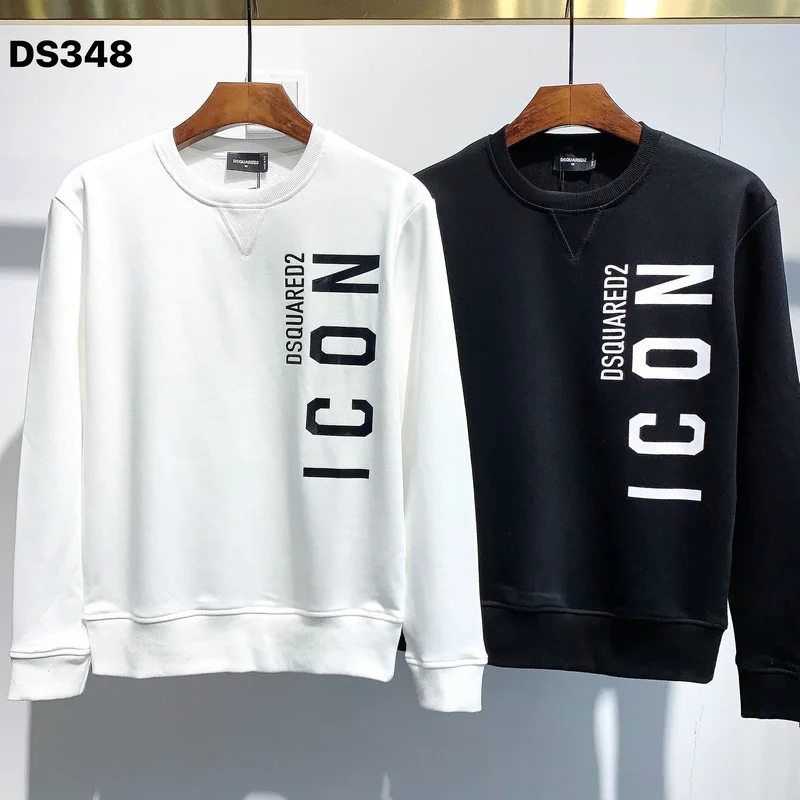 

New Dsquared2 Hip Hop Cotton Men's Clothes ICON Printed Letter Streetwear Men Clothing Designer Sweatshirt Men Clothing Set