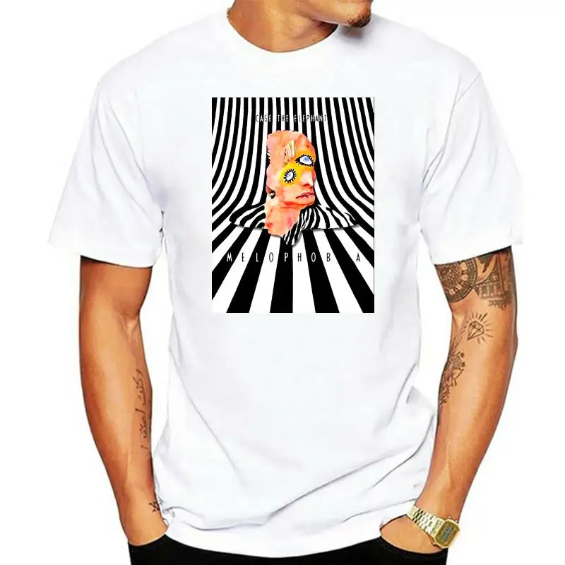 

Print Tshirt Summer Short Cage The Elephant Melophobia Cotton Short Sleeve T Shirts Fashion Black Cotton