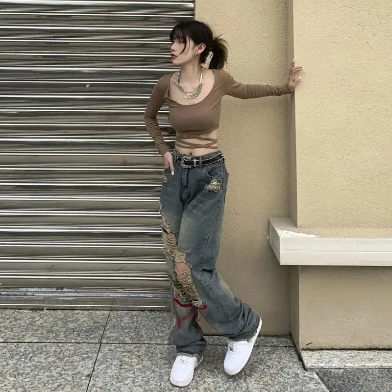 Denim Overalls High Waisted Jeans Y2k 