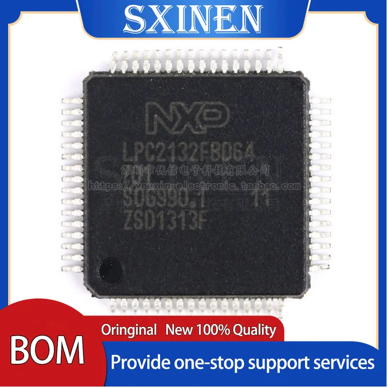 

2PCS ,LPC2132FBD64 16/32-bit microcontroller ARM7 64K flash memory 64LQFP