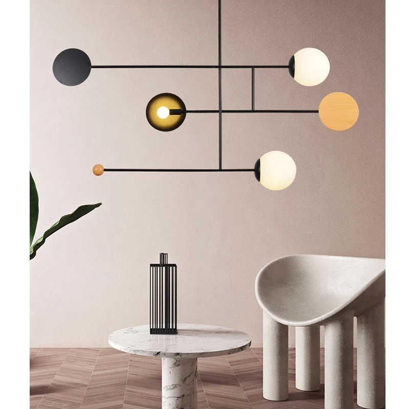 

Nordic creative art decoration geometric pendant lamp dining room lamp bedroom office living room indoor lighting pendant lamp
