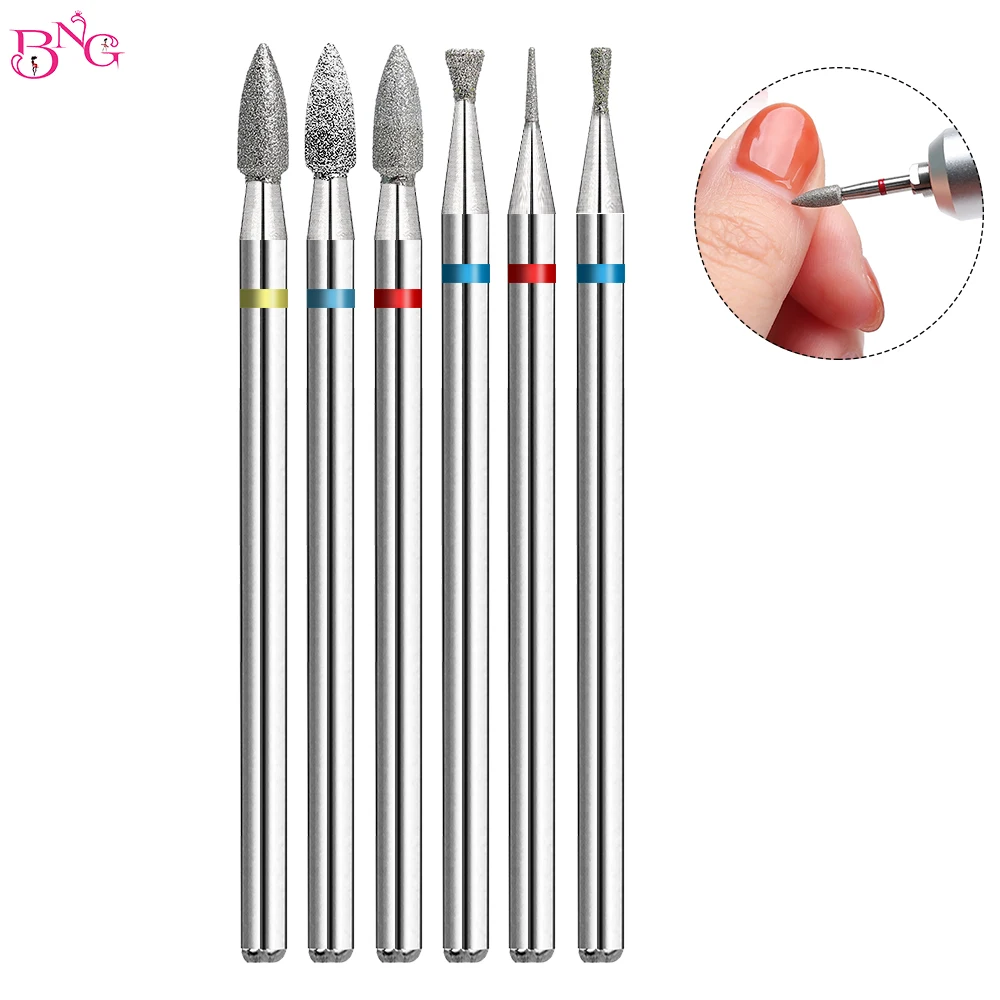 

BNG Cone Diamond Nail Drill Bit Rotary Electric Manicure Drills Milling Cutters Bits for Cuticle Remove Tools Accessories
