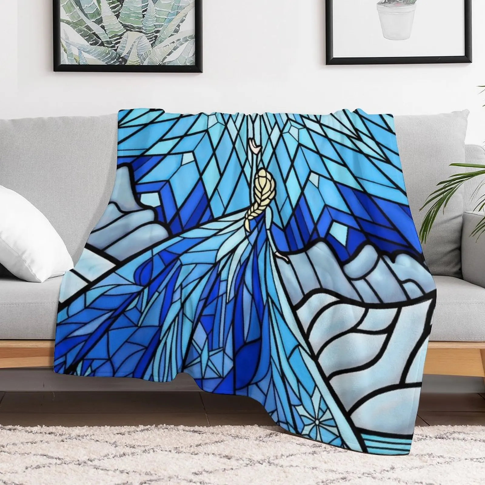 Одеяло для окон Холодное сердце фракталы в витраже тонкая кровать модные