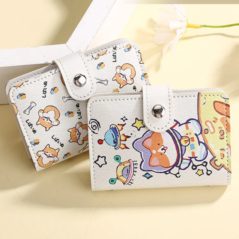 

1Pcs Cartoon Card Holder Female Portable Multi-Card Bank Credit Bus Cards Cover Simple Metal Buckle Type Business Card Bags