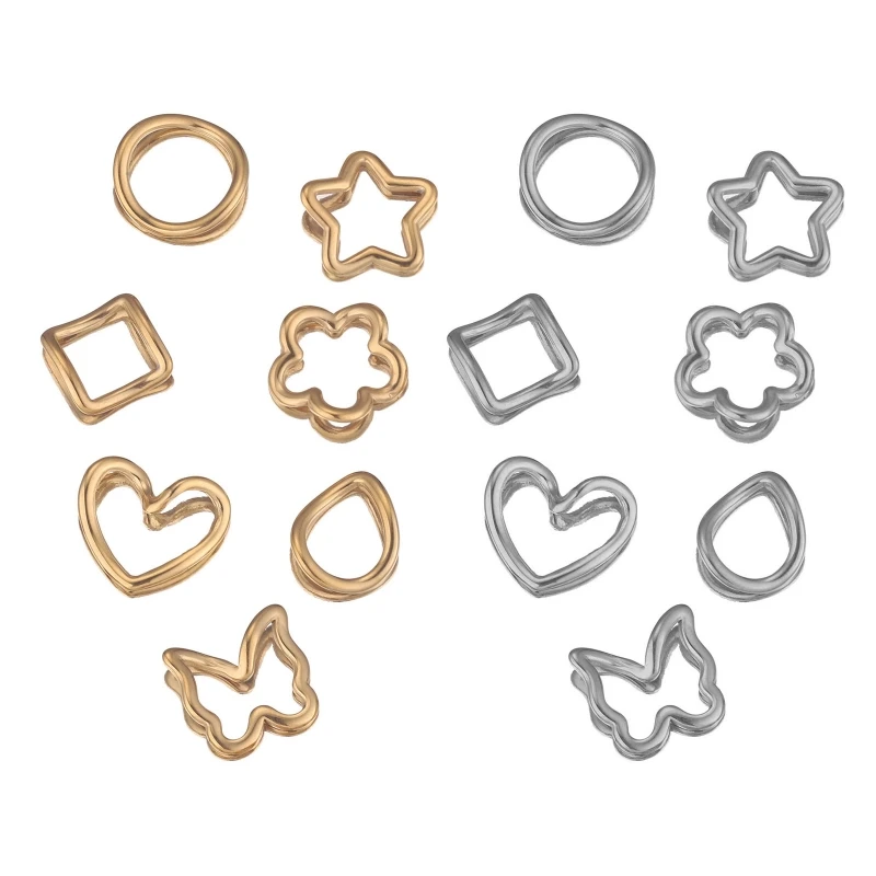 

10 Pcs Various Stainless Steel Small Charms Twisted Earrings Pendant Ear Wires Connector for DIY Jewelry Making Supplies