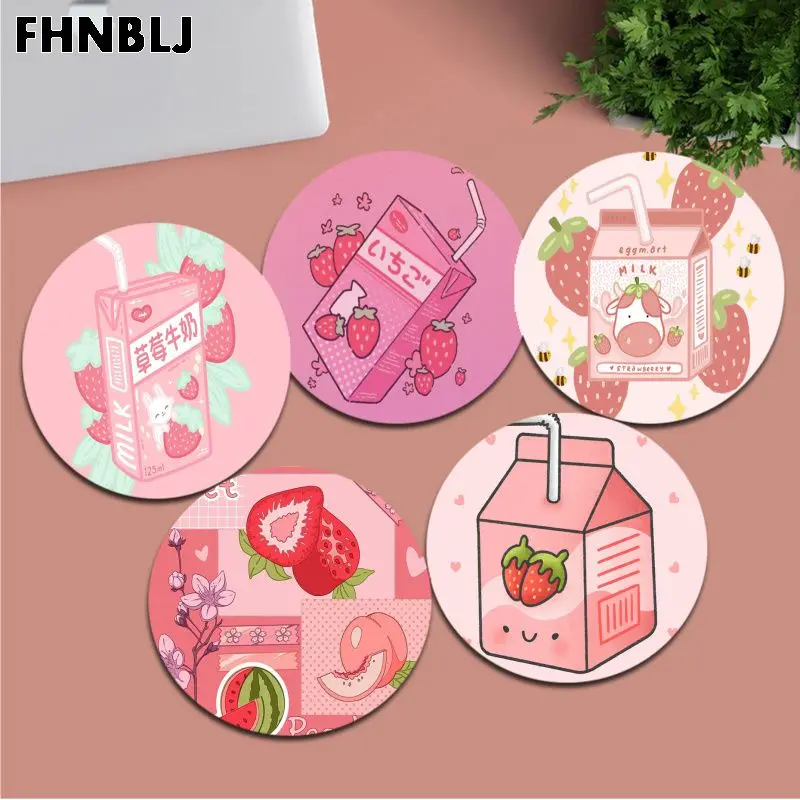 

FHNBLJ Top Quality Japanese Strawberry Milk Durable Rubber Mouse Mat Pad gaming Mousepad Rug For PC Laptop Notebook