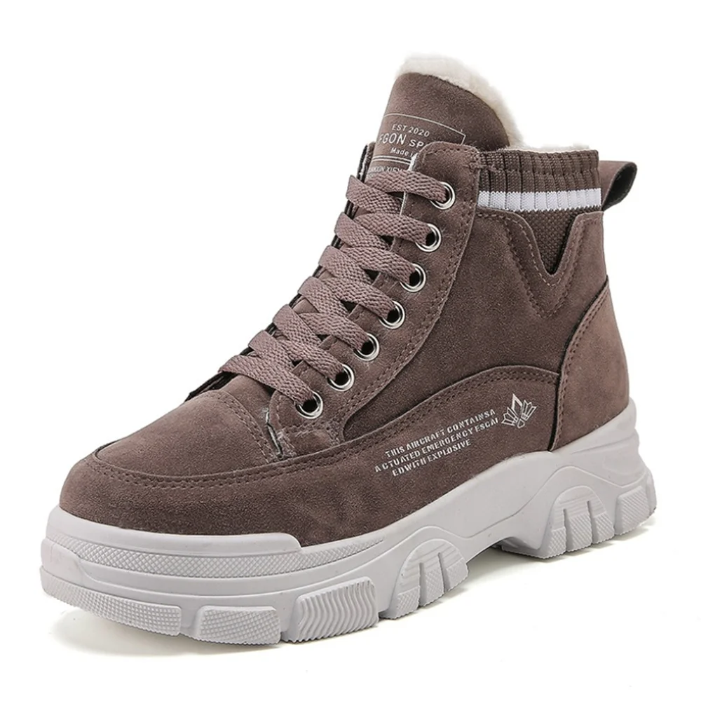 

Winter Women Warm Martens Boots Plus Velvet Platform Cotton Shoes Students High Top Sports Shoes Warm Women's Ankle Snow Booties