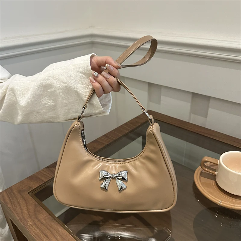 Женская сумка из искусственной кожи с бантом под мышками модная сумка-тоут
