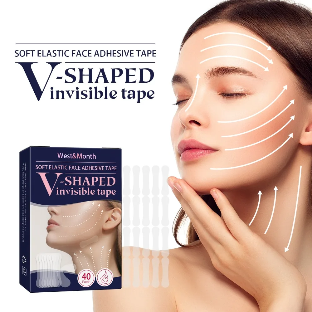 

V-Shaped Chin Lifting And Tightening Face Lift Strips Invisible Facelift Tape Facial Lifting Patch Brow Lift Tape