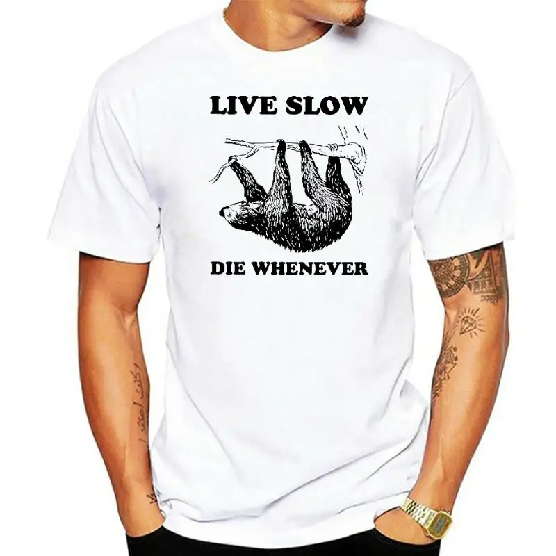 Футболка Live Slow Die always-Sloth T Shirt Sloth ShirtLazy T Shirt Cute ShirtHipsterChillTumblrInstagram90s Shirt Мужская футболка
