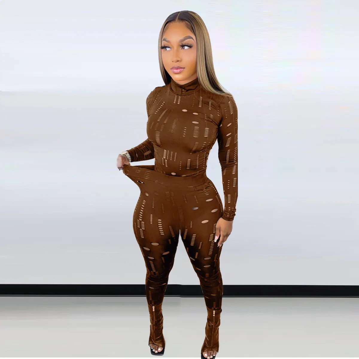 Женский комплект для активного отдыха CM.YAYA футболка с длинным рукавом и шорты