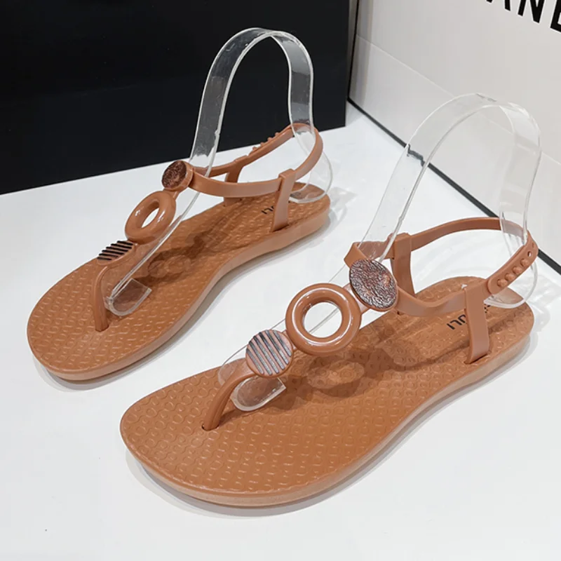 

Fashion Sandals for Women 2023 Summer New Flat Shoes Women Open Toed Flip-flops for Women Buckle Sandals Zapatos De Mujer