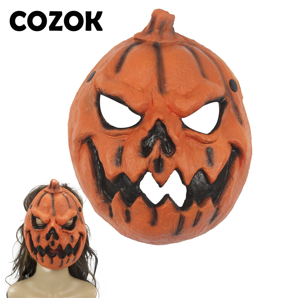 

COZOK, маска с тыквой, косплей, ужасные маски для взрослых, полулицевой шлем, маскарадный костюм на Хэллоуин, реквизит Вечерние