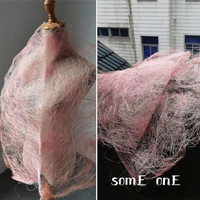 designer fabric pink creative hollow mesh fabric irregular texture diy creative arts design props decor 43x43cm
