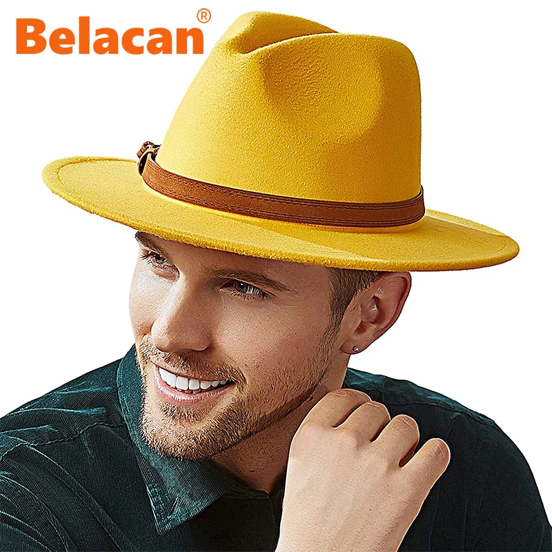 Cappelli Fedora in feltro di lana da donna cappello Vintage classico Trilby Panama Party Wedding Cowboy Jazz cappello da donna a tesa larga per uomo