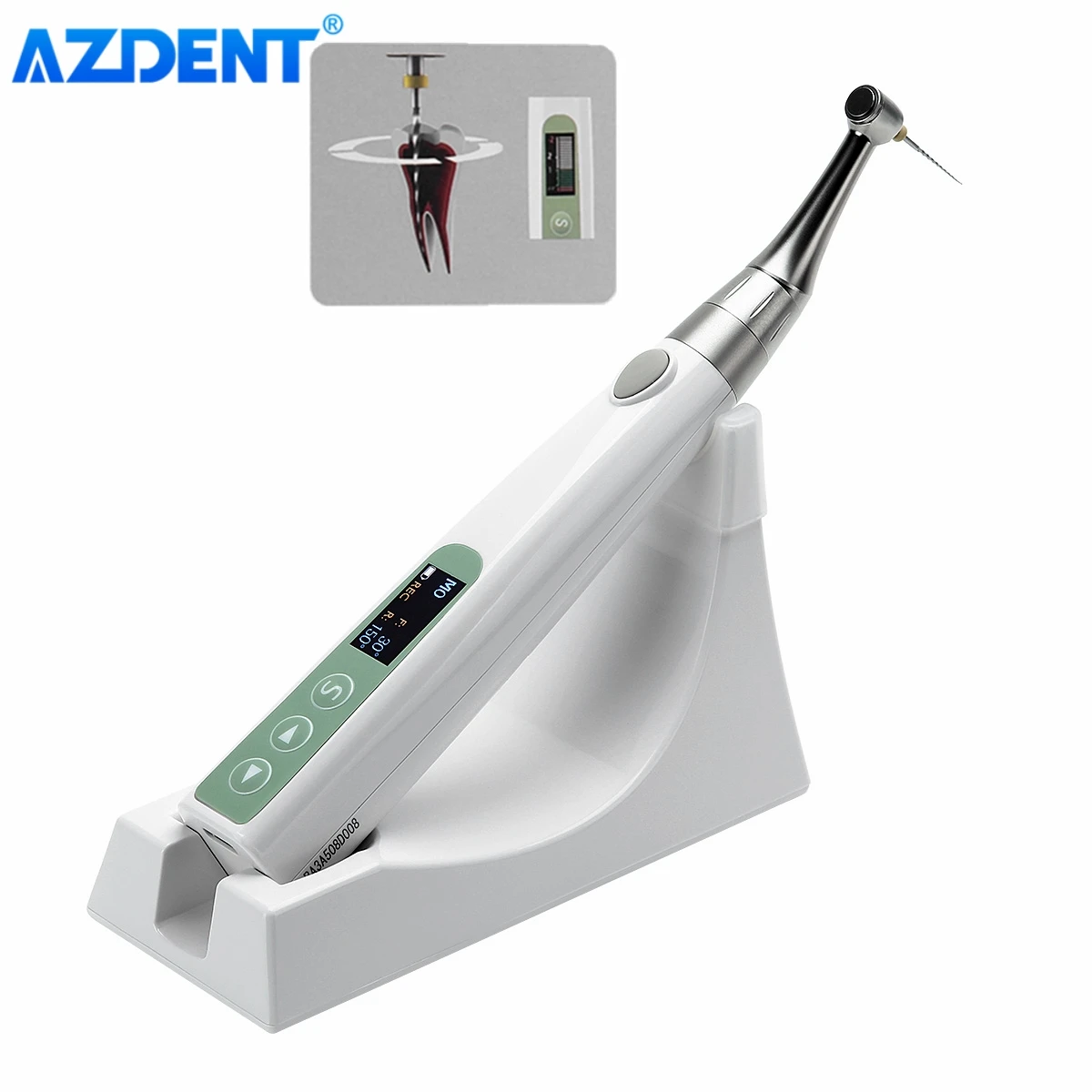

AZDENT Dental 2:1 Wireless Endo Motor with Built in Apex Locator Root Canal Measurement EP Smart Adjustable Dentistry Tool