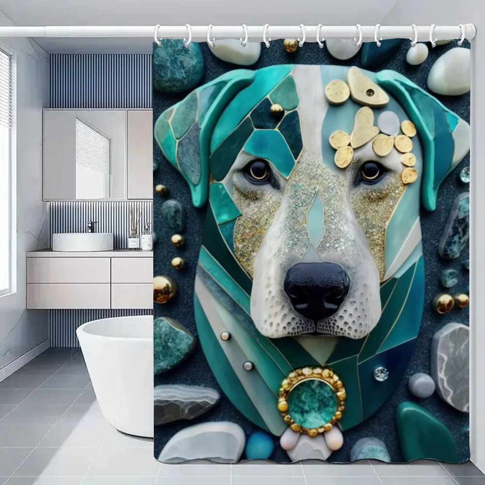 Экологичная полиэстеровая занавеска для душа в современном стиле с абстрактным