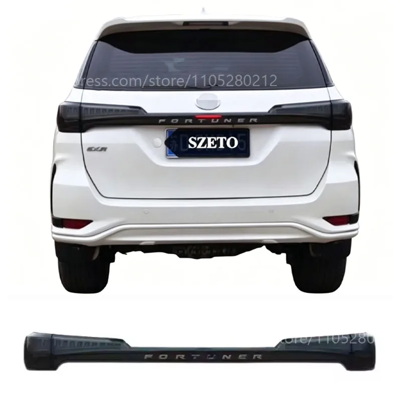 Фото Подходит для Toyota Fortuner 2016-2021 годов выпуска, улучшенный задний спойлер со светодиодными стоп-сигналами, дневными ходовыми огнями и бампером. №1