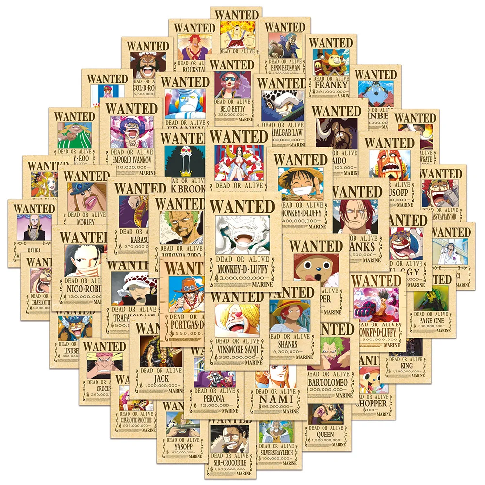 50 Шт. Цельные Наклейки В Стиле Аниме Водонепроницаемые Виниловые Пиратской Манги