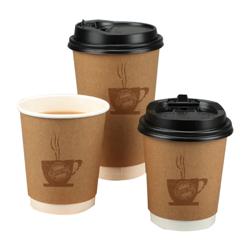 Custom high-end takeaway cafe hot coffee cups 0.2l 0.3l paper cup