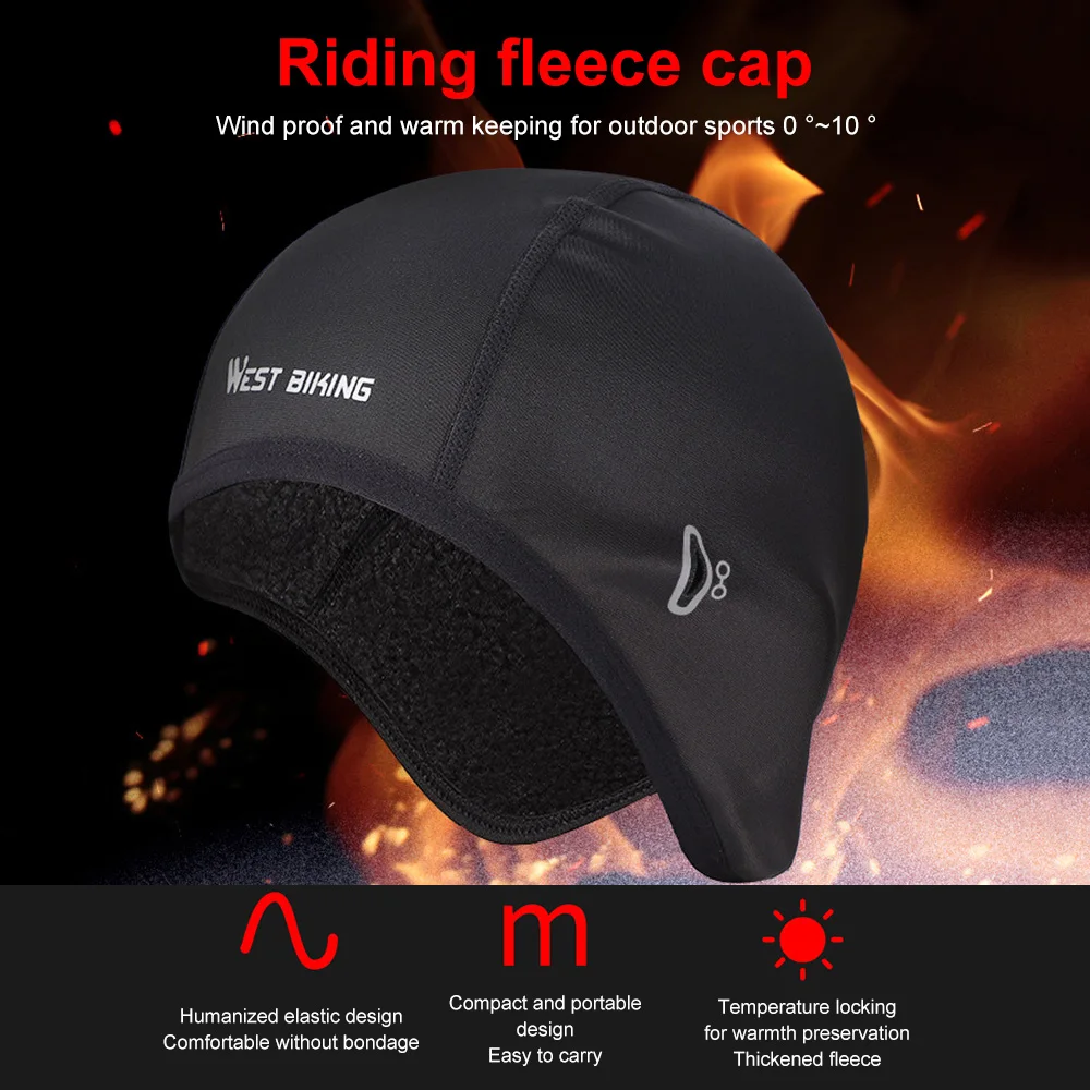WEST BIKING Winter Skull Caps Windproof Thermal Cycling Helmet Liner Outdoor Sport Hat MTB Bicycle Raiding Motorcycle Headwear images - 6