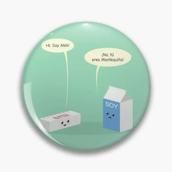 Двуязычная мягкая булавка на пуговицах с соевым молоком мультяшная милая лацкан