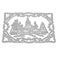 christmas carbon steel castle scrapbooking cutting dies frames stencil and stamps for diy embossing card making tree cutting