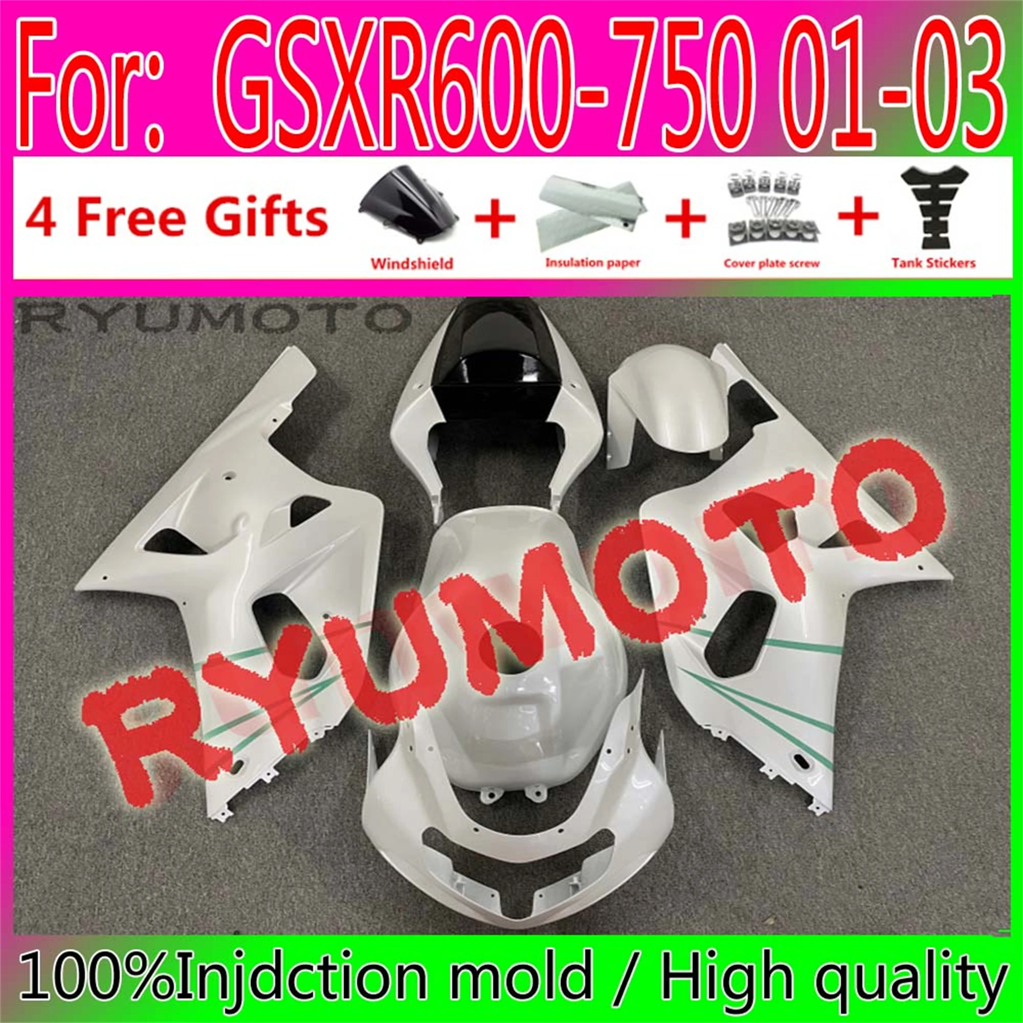 

NEW ABS Injection mold Fairings Kit For Suzuki GSXR600 750 GSXR 600 K1 2001 2002 2003 01 02 03 bodywork Fairing