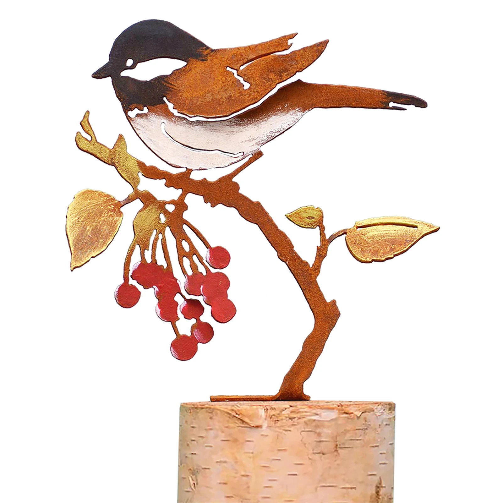 

Craft Easy Install Living Room Iron Art Life Like Outdoor Fence Bird Statue Garden Decoration Yard Figure Gift Tit On Painted