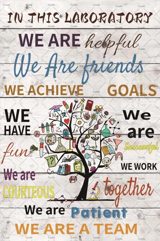 В этой лаборатории мы команда металлическая жестяная вывеска вдохновляющая