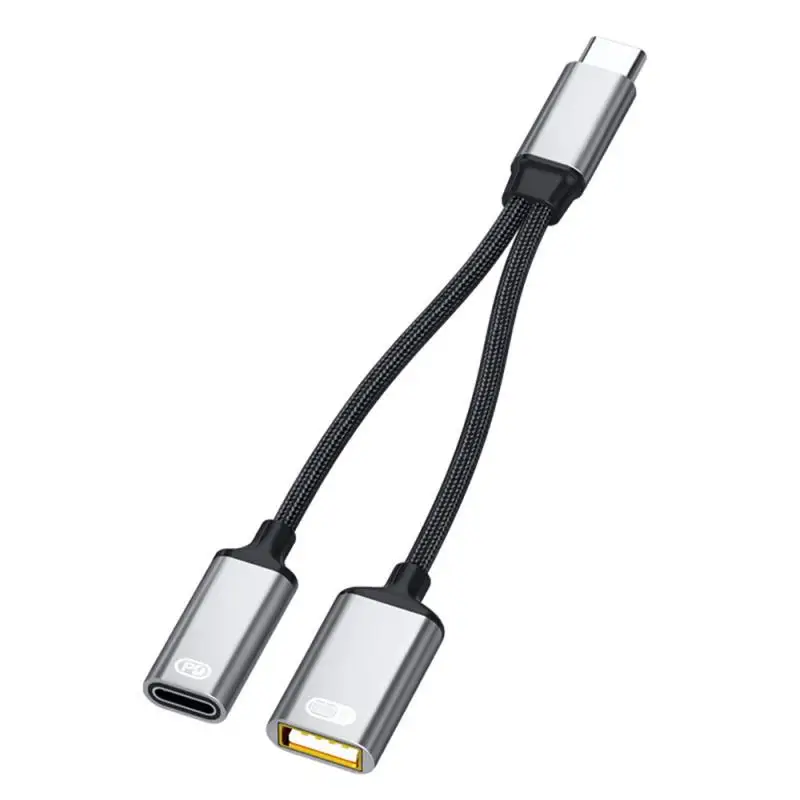 

Fast Charging Type-c Male To Usb-c Female Multifunction 30w Pd Cable Adapter 2 In 1 Splitter Adapter Usb Female Splitter Adapter