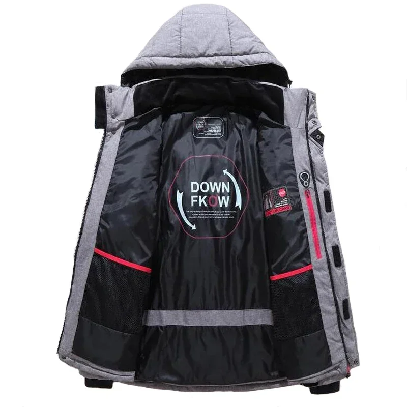 Толстое теплое стеганое зимнее пальто мужская пуховая куртка большого размера