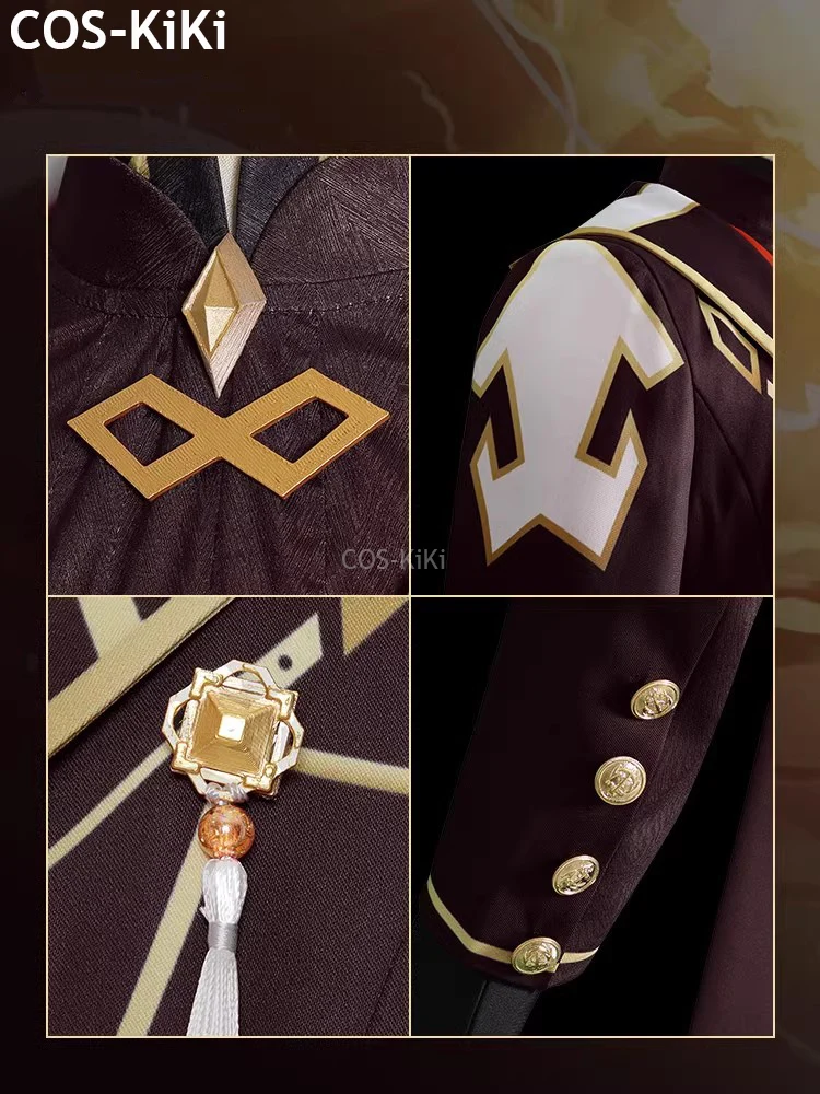 Костюм COS-KiKi Genshin Impact Zhongli для концертных игр великолепный красивый костюм косплея