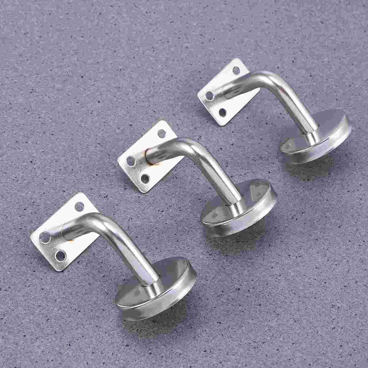 

3 PCS Stainless Steel Handrail Wall Mounted Brackets Supports (Silver)