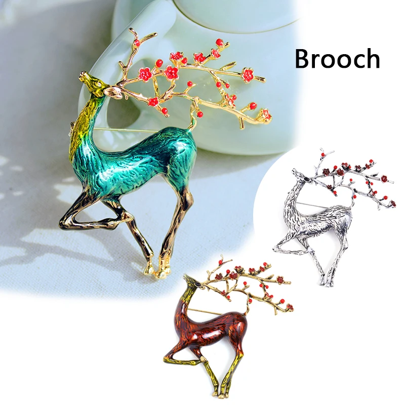 

Fashion Elk Brooch Men's Suit Pin Texture Retro Sika Deer Accessories Jewelry Exquisite Clothing Pin Senior Party Gift Wholesale