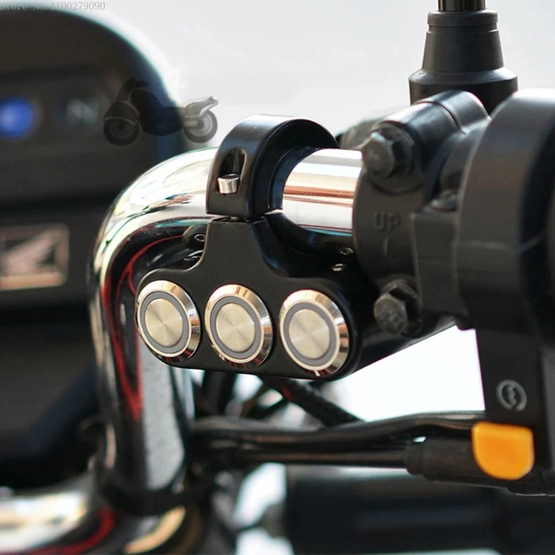 

Motorcycle Electric Car Modified Button Handlebar Control Spotlight Horn Dimming Far/Near Light Aluminum Alloy Switch Moto B