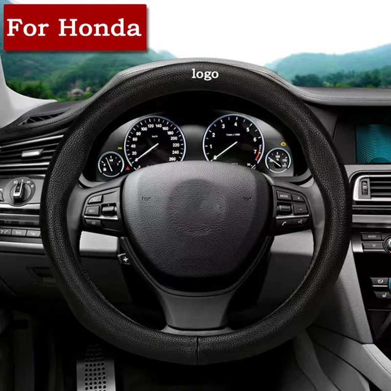 

Кожаный нескользящий дышащий чехол на руль подходит для Honda City/C70/Vezel/Stream/Fit/Freed/Civic/ Accord/Jazz/HRV/CRZ
