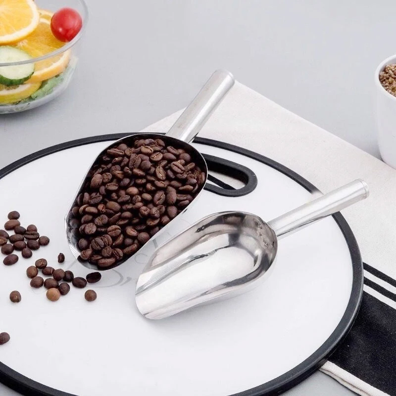 

1 PC Stainless Steel Coffee Spoon Bar Buffet Ice Scooper Shovel Food Flour Scoop 8/9/10 Inch Candy Scoop Kitchen Tool