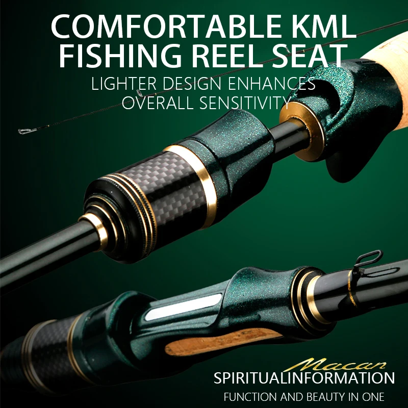 1.8-2.4M Casting Spinning Fishing Rod UltraLight Carbon Fiber Rod For Bass Pike Trout Fishing Caña De Pescar With Portable Bag