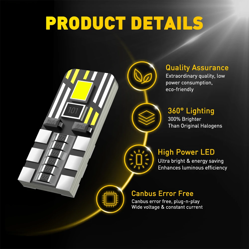 10X T10 W5W светодиодный Canbus без ошибок Автомобильная фонарь для Ford Focus 2 3 Fiesta MK2 MK3 Mondeo