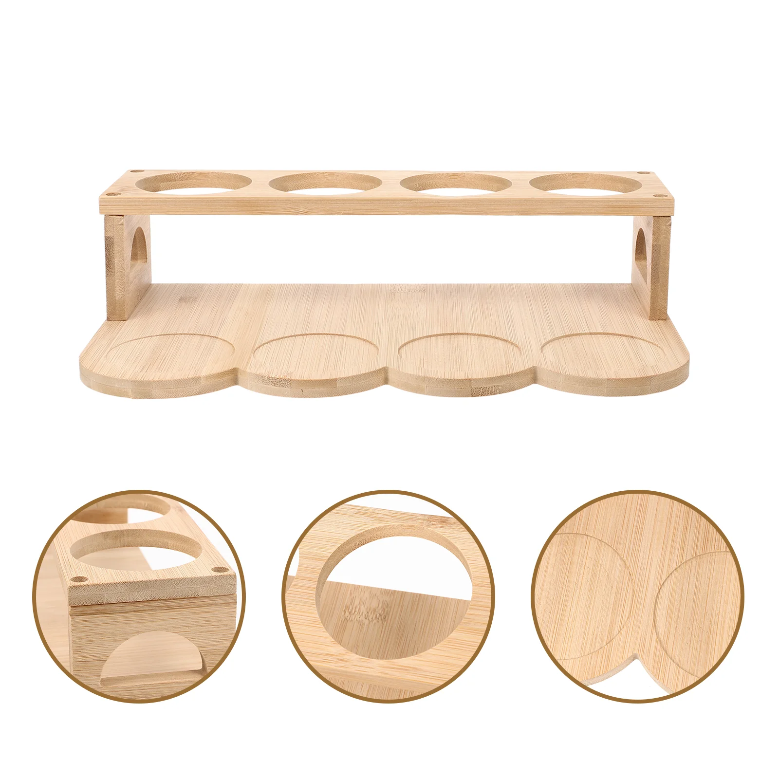 

Organizer Bottle Holder Rack Seasoning Kitchen Storage Jar Wooden Stand Wood Shelf Countertop Condiment Display Cabinet Oil