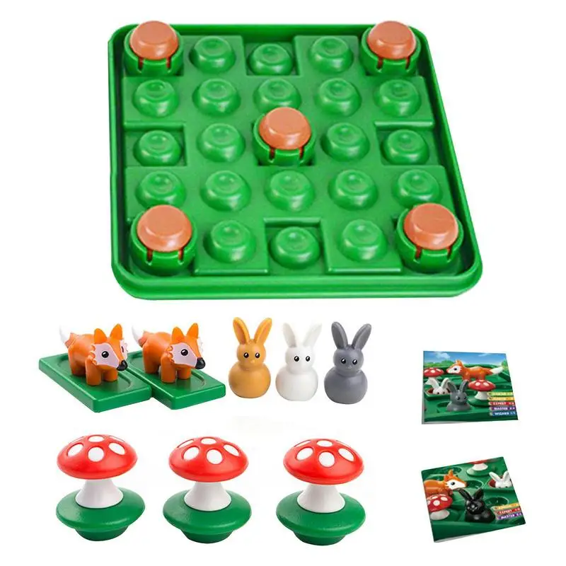 

Game Bunny Bouncing Kids Puzzle Board Game Checkers Toy Fun Brain-Moving Toys For Children Toys Funny Rabbit Moving Strategy