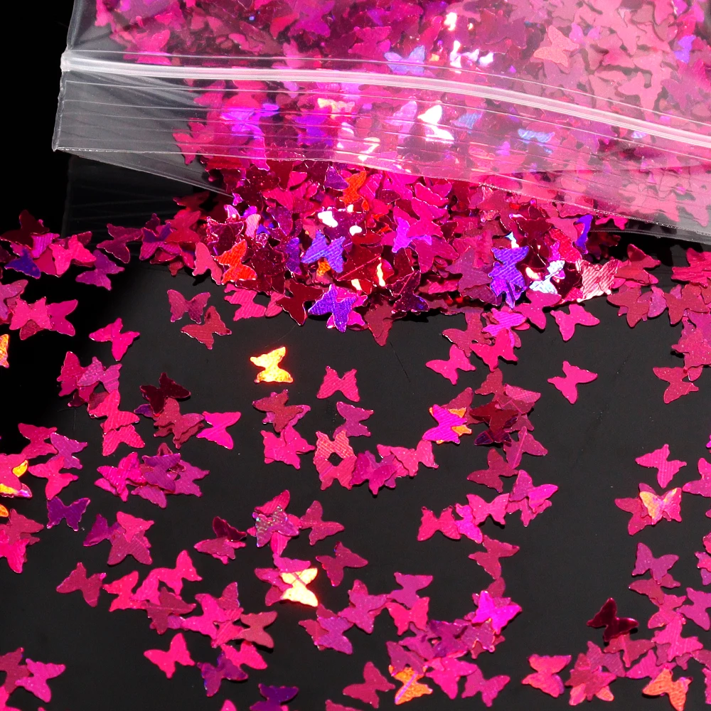 

Голографические Блестки для ногтей в виде бабочек, 5 мм, 50 г/упаковка