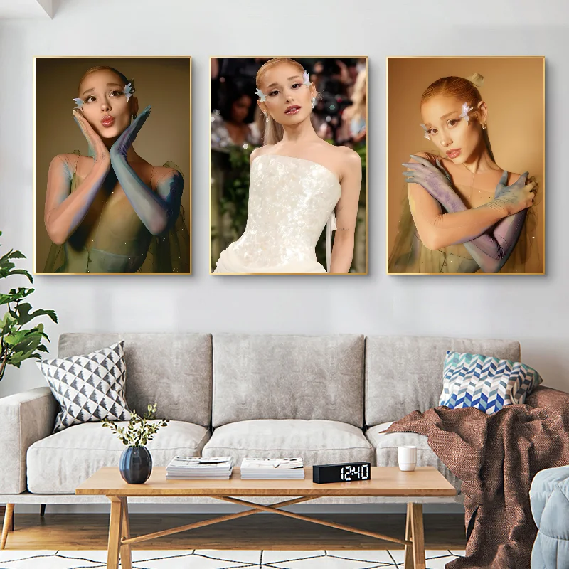 Горячая певица Ариана Гранде плакат самоклеящаяся художественная водостойкая